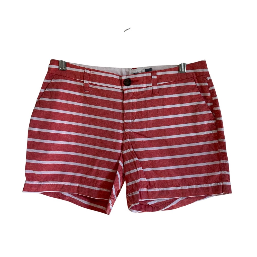 Old Navy Striped‎ Shorts Coral White Casual Everyday Size 2